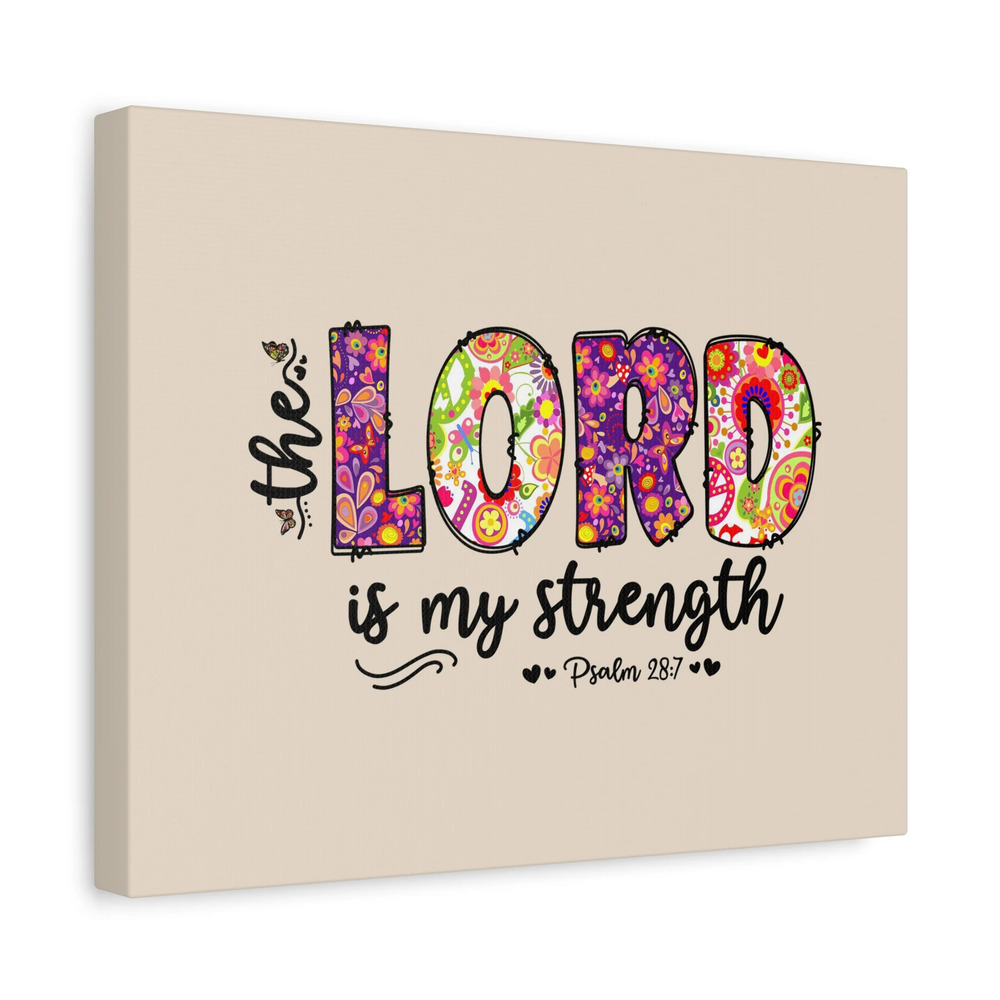 Scripture Walls My Strength Psalm 28:7 Bible Verse Canvas Christian Wall Art